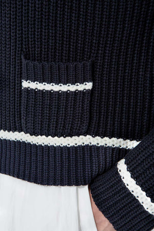 Strickpullover in Baumwollmix | Navy