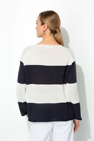 Strickpullover in Baumwoll-Leinen-Mix