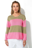 Strickpullover in Baumwoll-Leinen-Mix