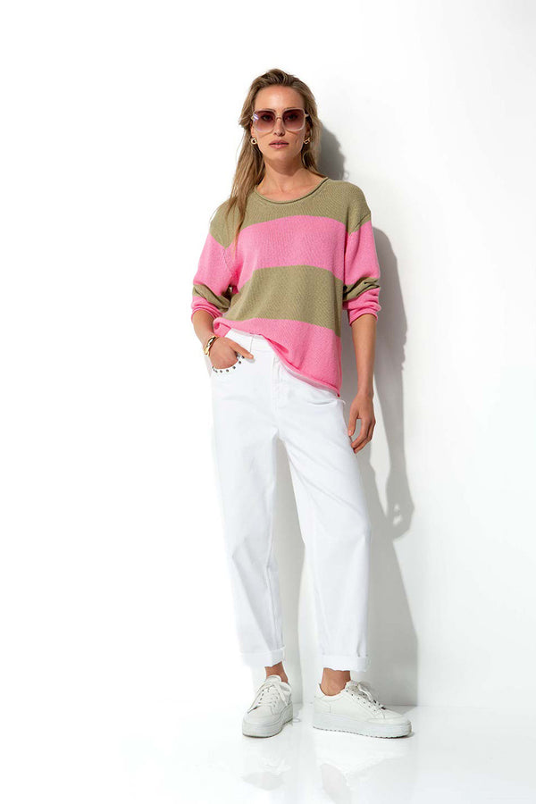 Strickpullover in Baumwoll-Leinen-Mix | Mint