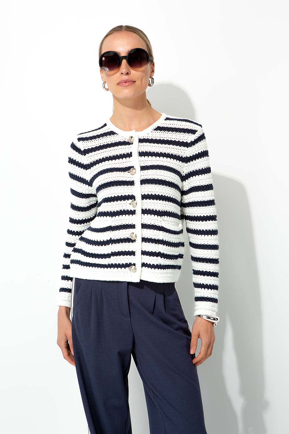 Strickjacke in Baumwolle | Navy