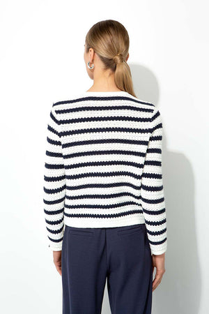 Strickjacke in Baumwolle | Navy