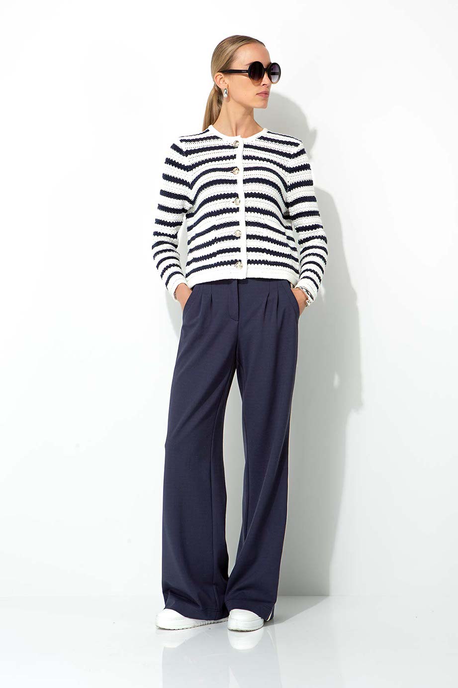 Strickjacke in Baumwolle | Navy