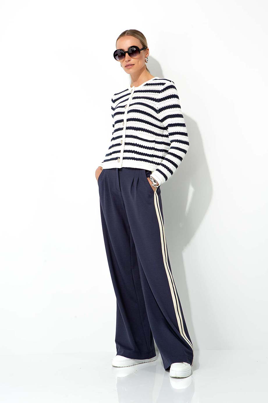 Strickjacke in Baumwolle | Navy