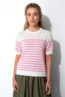 Strickshirt in Baumwoll-Leinen Mix