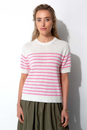 Strickshirt in Baumwoll-Leinen Mix