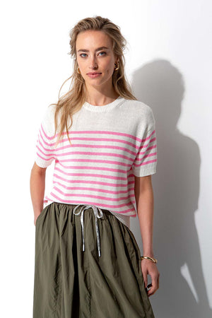Strickshirt in Baumwoll-Leinen Mix