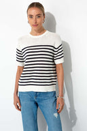 Strickshirt in Baumwoll-Leinen Mix
