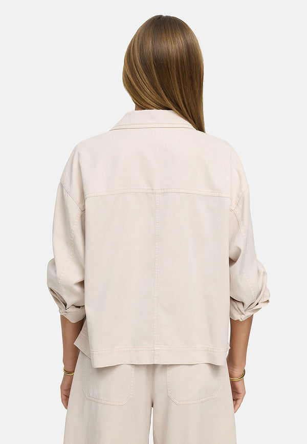 Kurzjacke im Garment Dye | Beige