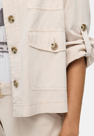 Kurzjacke im Garment Dye | Beige