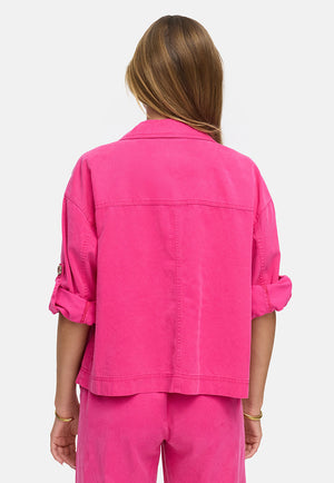 Kurzjacke im Garment Dye | Pink