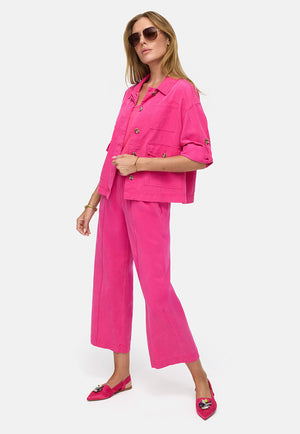 Kurzjacke im Garment Dye | Pink