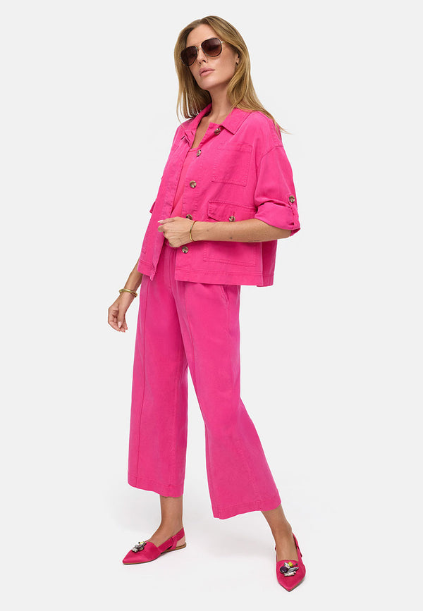 Kurzjacke im Garment Dye | Pink