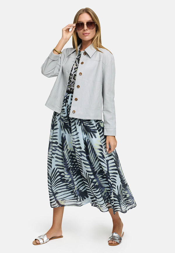 Kurzjacke aus veganem Leder | light blue