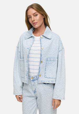 Jacke in Strukturdenim | light Denim