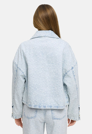 Jacke in Strukturdenim