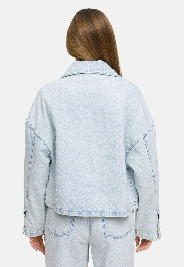 Jacke in Strukturdenim | light Denim