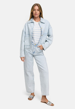 Jacke in Strukturdenim