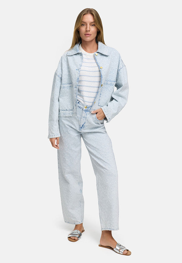 Jacke in Strukturdenim