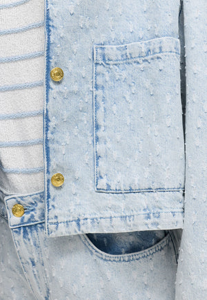 Jacke in Strukturdenim | light Denim