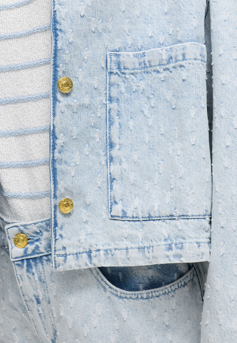 Jacke in Strukturdenim