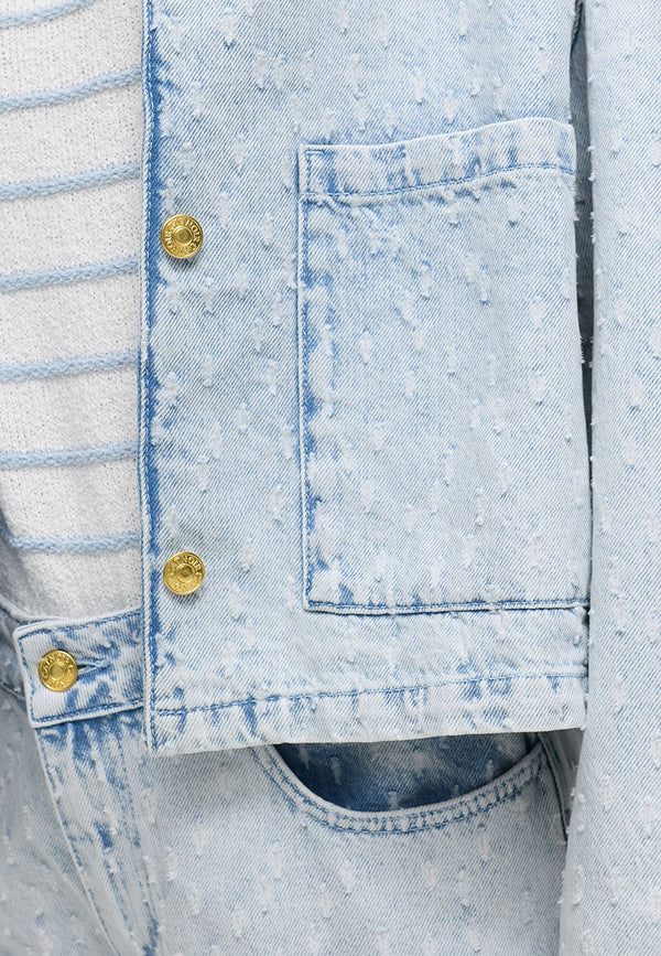 Jacke in Strukturdenim