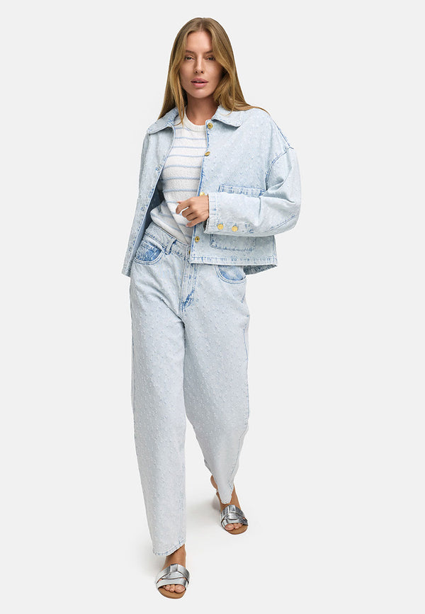 Jacke in Strukturdenim