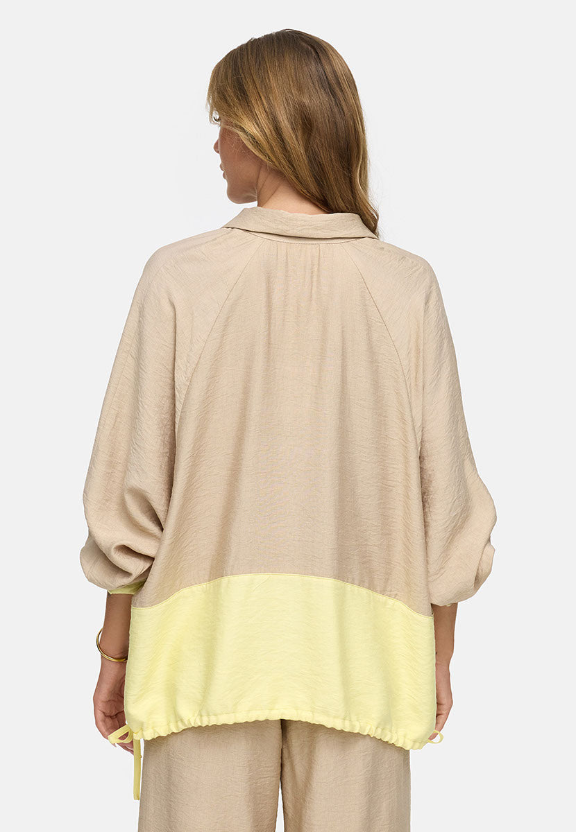 Bluse in Viskose-Crepe | Beige