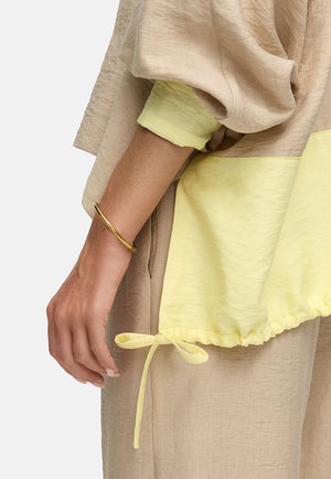 Bluse in Viskose-Crepe | Beige