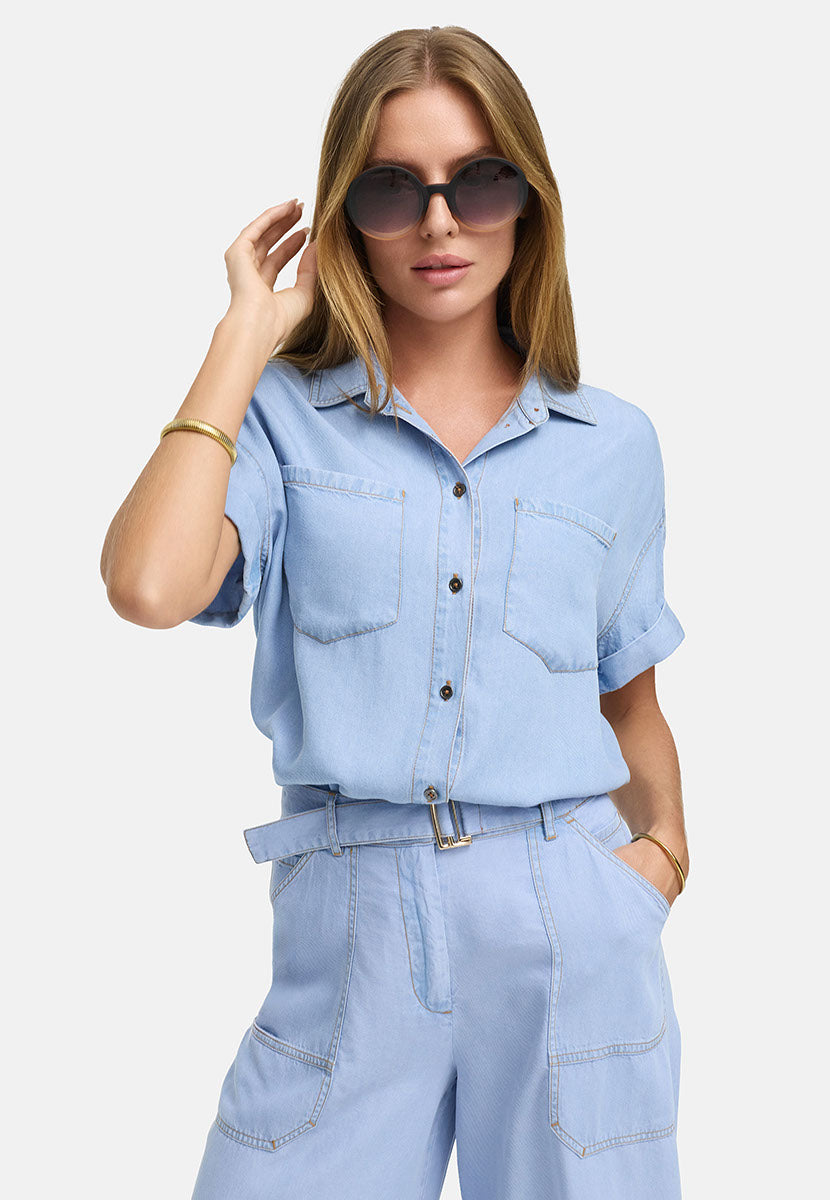 Bluse in Lyocell Denim | light Denim