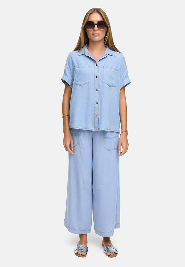 Bluse in Lyocell Denim | light Denim