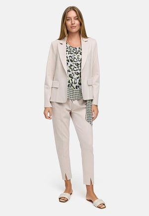 Kurzarmbluse in Viskose Satin | Yellow Leo