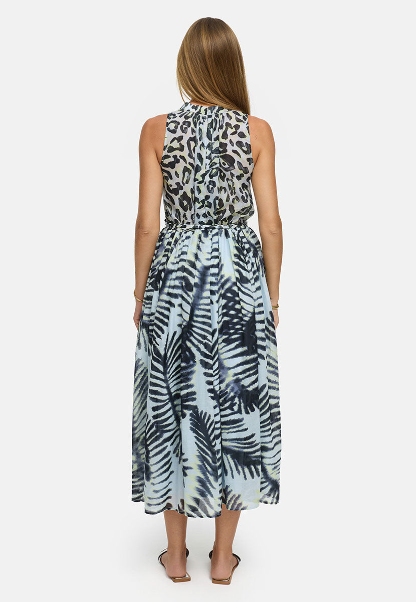 Kleid in Cotton Voile mit Print | Yellow Leo