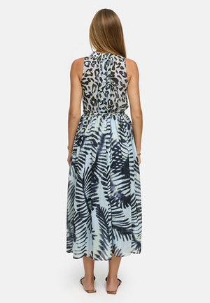 Kleid in Cotton Voile mit Print | Yellow Leo