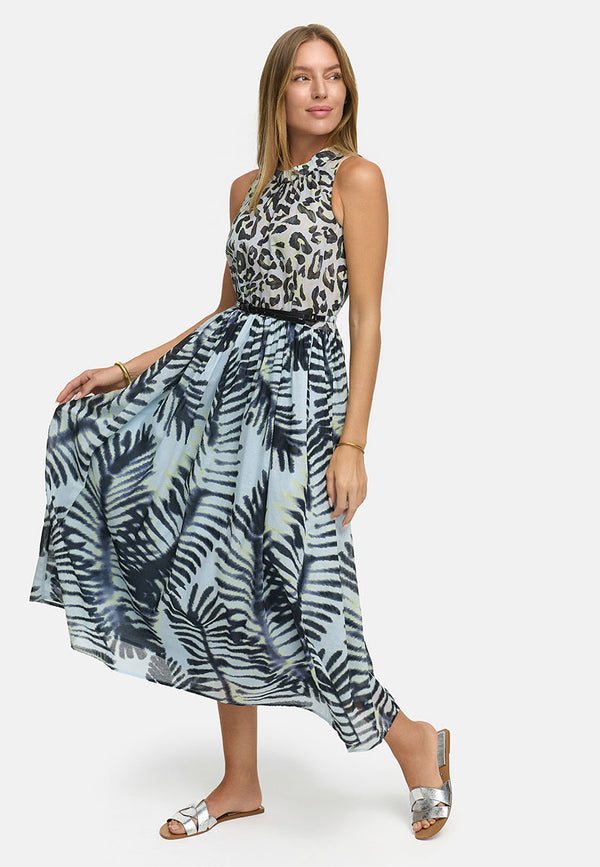 Kleid in Cotton Voile mit Print | Yellow Leo