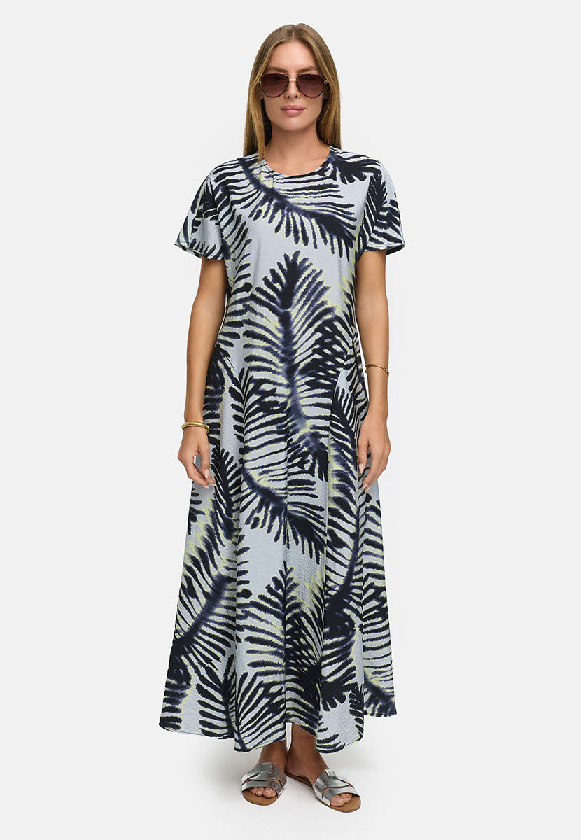 Kleid in Viskose mit Print | Palm leaves
