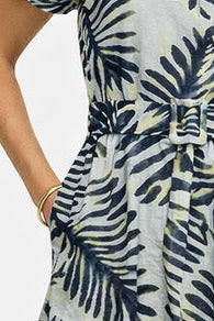 Kleid in Cotton Voile mit Print | Palm leaves