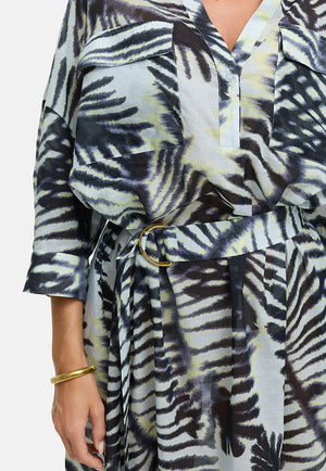 Kleid in Cotton Voile | Palm leaves