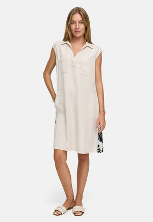Kleid in Lyocell Garment-Dye | Palm leaves