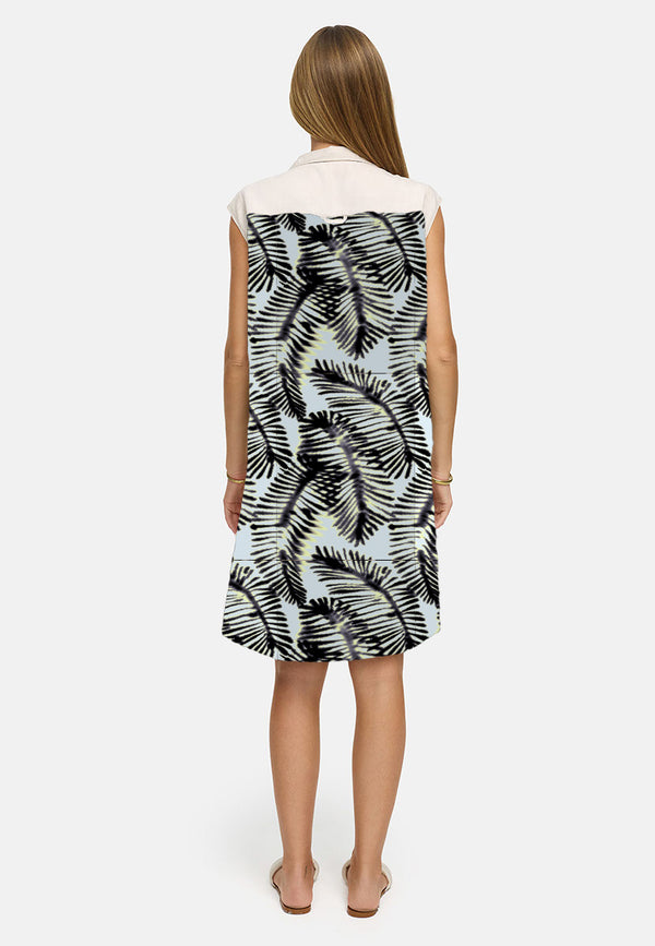 Kleid in Lyocell Garment-Dye | Palm leaves