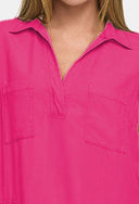 Kleid in Lyocell Garment-Dye | Pink Leaves