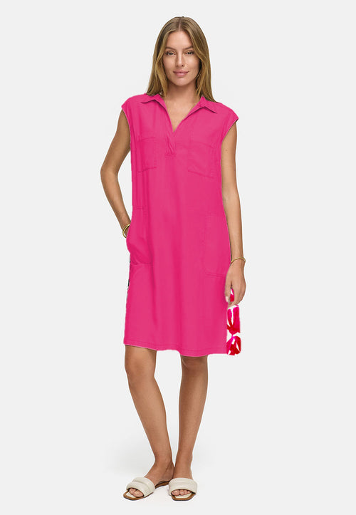 Lyocell garment-dyed dress | Pink Leaves