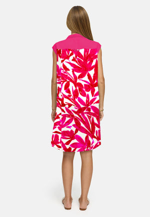 Lyocell garment-dyed dress | Pink Leaves