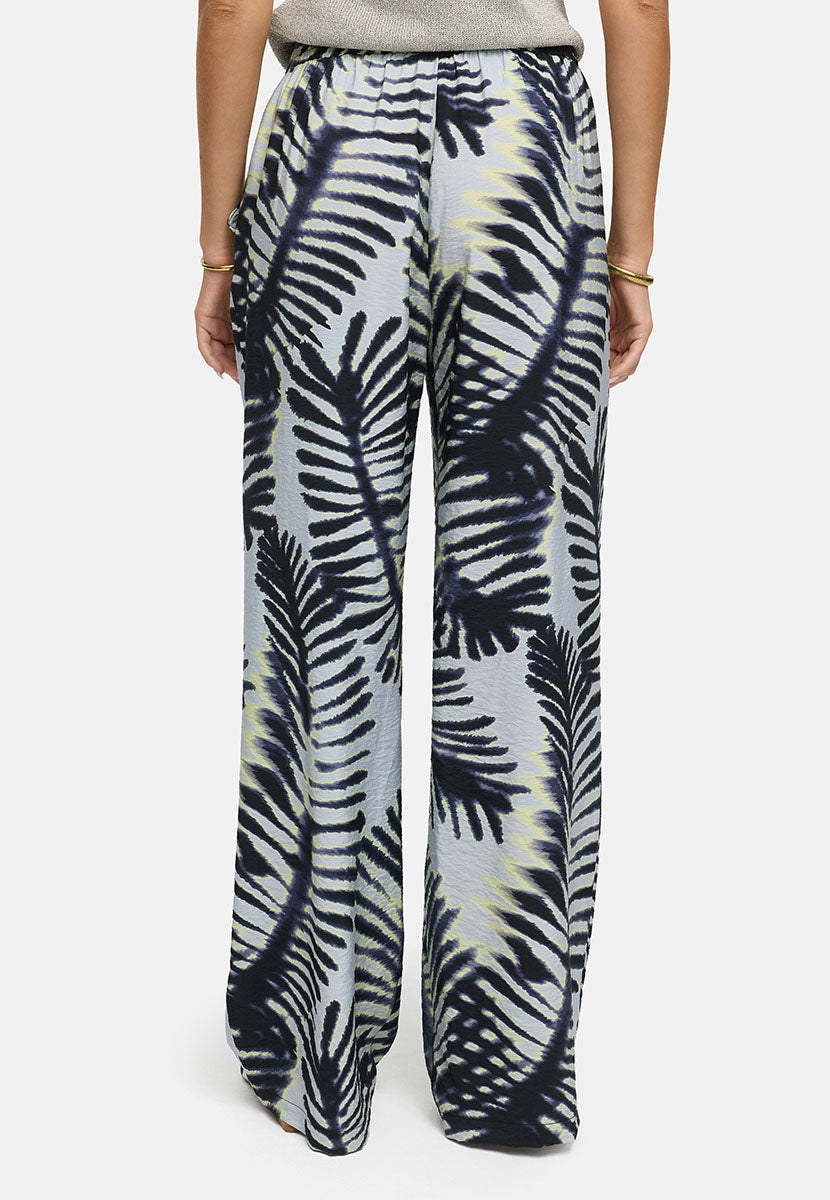 Hose in Viskose Print | Palm leaves