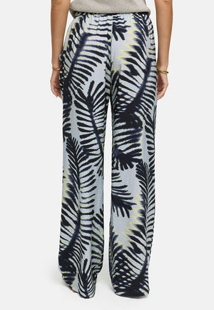 Hose in Viskose Print | Palm leaves