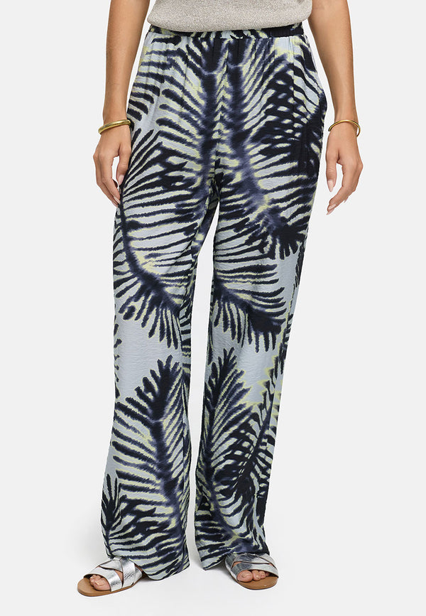 Hose in Viskose Print | Palm leaves