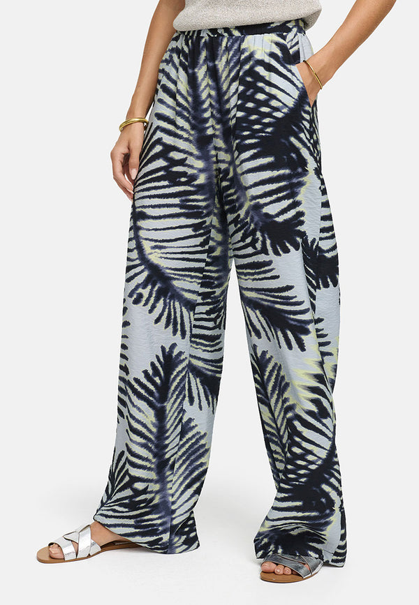Hose in Viskose Print | Palm leaves