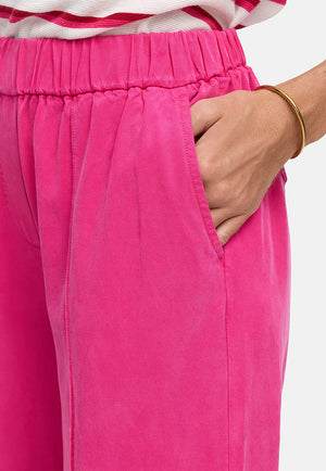 Lyocell garment-dyed pants | Pink
