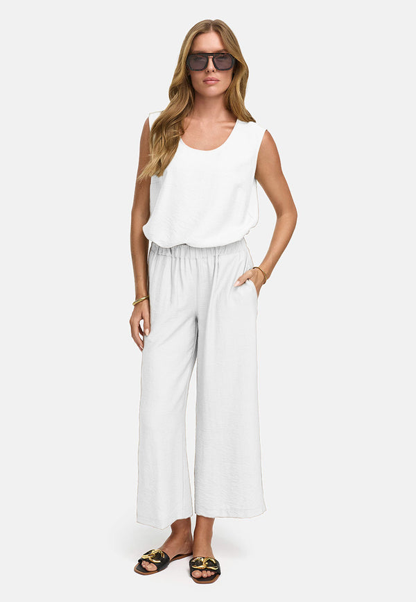 Hose in Viskose Crepe | White