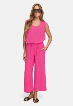 Pants in viscose crepe | Pink
